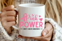 Pink Power Breast Cancer SVG, Breast Cancer SVG Design Product Image 2