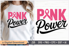 Pink Power SVG | Breast Cancer Awareness SVG Product Image 1
