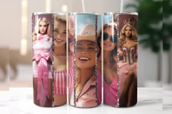 Pink Princess Skinny Tumbler Wrap Sublimation Fashion Doll