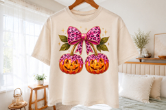 Pink Pumpkin Bow Png, Coquette Halloween Design Product Image 2