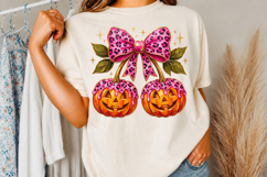 Pink Pumpkin Bow Png, Coquette Halloween Design Product Image 3