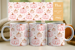 Pink pumpkin tumbler wrap, Pink pumpkin mug wrap Product Image 3