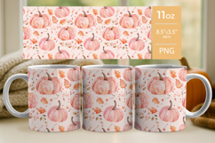Pink pumpkin tumbler wrap, Pink pumpkin mug wrap, fall wrap Product Image 3