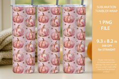 Pink pumpkin tumbler wrap, Pink pumpkin mug wrap Product Image 2