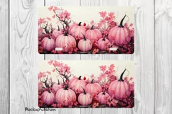 Halloween License Plate PNG | Pink Pumpkin Plate Art Design Product Image 2
