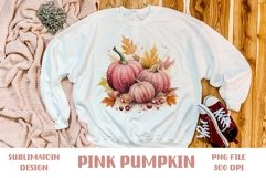 Fall Pink Pumpkins, Sublimation Design Product Image 1