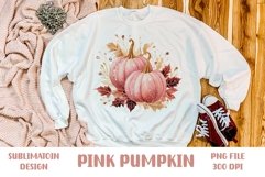 Fall Pink Pumpkins, Sublimation Design Product Image 1