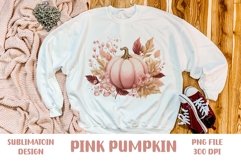Fall Pink Pumpkins, Sublimation Design Product Image 1