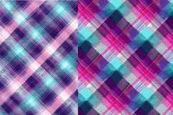 Pink Purple, &amp; Aqua Plaid Pattern Design, Sublimation Design Product Image 2