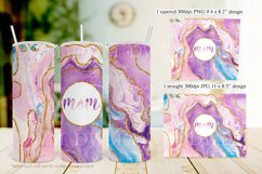 Pink Purple Blue Marble Gold Glitter Lines 20oz Mom Tumbler Product Image 3
