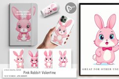 Digital Paper Pink Rabbit Valentine Product Image 1