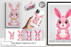 Digital Paper Pink Rabbit Valentine Product Image 1