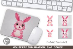 Mouse Pad Pink Rabbit Valentine Product Image 1
