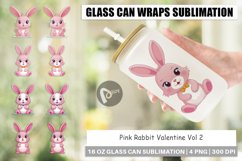Glass Can Wraps Pink Rabbit Valentine Product Image 1