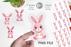 Pink Rabbit Valentine Sticker Product Image 1