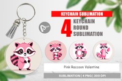 Keychain Pink Raccoon Valentine Product Image 1