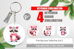 Keychain Pink Raccoon Valentine Product Image 1