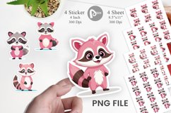 Pink Raccoon Valentine Sticker Product Image 1