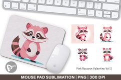 Mouse Pad Pink Raccoon Valentine Product Image 1
