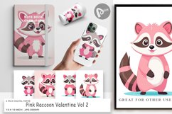 Digital Paper Pink Raccoon Valentine Product Image 1