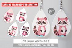 Earring Pink Raccoon Valentine Product Image 1