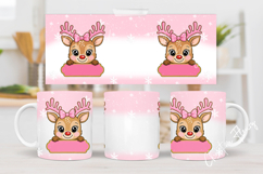 Pink Custom Christmas Reindeer Mug Wrap Product Image 3