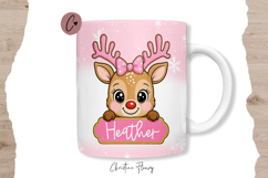 Pink Custom Christmas Reindeer Mug Wrap Product Image 2