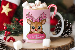 Pink Custom Christmas Reindeer Mug Wrap Product Image 5