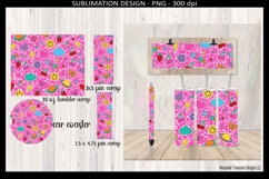 Retro Sticker Icons 20oz Straight Tumbler Wrap, Car Coaster Product Image 3