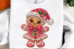 Pink Rhinestone Gingerbread Girl PNG Product Image 1