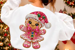 Pink Rhinestone Gingerbread Girl PNG Product Image 2