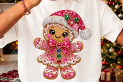 Pink Rhinestone Gingerbread Girl PNG Product Image 3