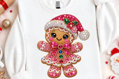 Pink Rhinestone Gingerbread Girl PNG Product Image 4