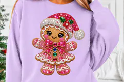 Pink Rhinestone Gingerbread Girl PNG Product Image 5