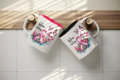 Pink ribbon butterflies breast cancer awareness Believe in Healing quote 20 oz tumbler skinny mug wrap clipart t-shirt sublimation printable design