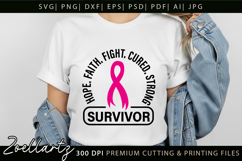 Breast Cancer Awareness SVG Pink Ribbon SVG Faith Hope Cure Product Image 1