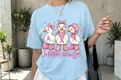 Pink Ribbon Ducks October Awareness PNG Product Image 3
