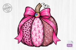 Pink Ribbon Leopard Pumpkin Awareness PNG Product Image 2