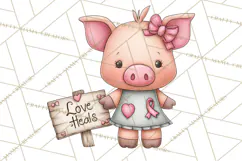 Breast Cancer Awareness Animal Clipart PNG Product Image 5