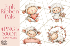 Breast Cancer Awareness Animal Clipart PNG Product Image 1