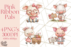 Breast Cancer Awareness Animal Clipart PNG Product Image 1