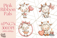 Breast Cancer Awareness Animal Clipart PNG Product Image 1
