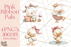 Breast Cancer Awareness Animal Clipart PNG Product Image 1