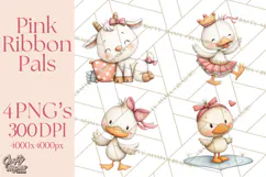 Breast Cancer Awareness Animal Clipart PNG Product Image 1