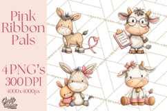 Breast Cancer Awareness Animal Clipart PNG Product Image 1
