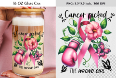 Breast Cancer Pink Ribbon|Positive Quotes|16 Oz Glass Can Product Image 1