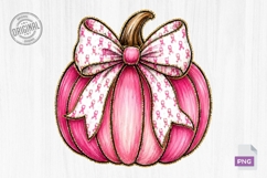 Pink Ribbon Pumpkin Breast Cancer Clipart Product Image 2