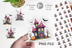 Pink Haunted House Sticker Product Image 1