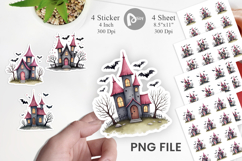 Pink Haunted House Sticker Product Image 1