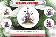 Pink Haunted House Ornament Product Image 1